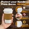 100 Pack 12 oz Leak-Proof Coffee Cups with Lids and Sleeves Disposable To Go Hot Travel Paper Cups, Hot Chocolate, Cocoa, Coffee Bar Supplies